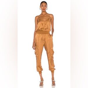 Cinq à sept Twill Amia Jumpsuit Satin‎ cinnamon size S